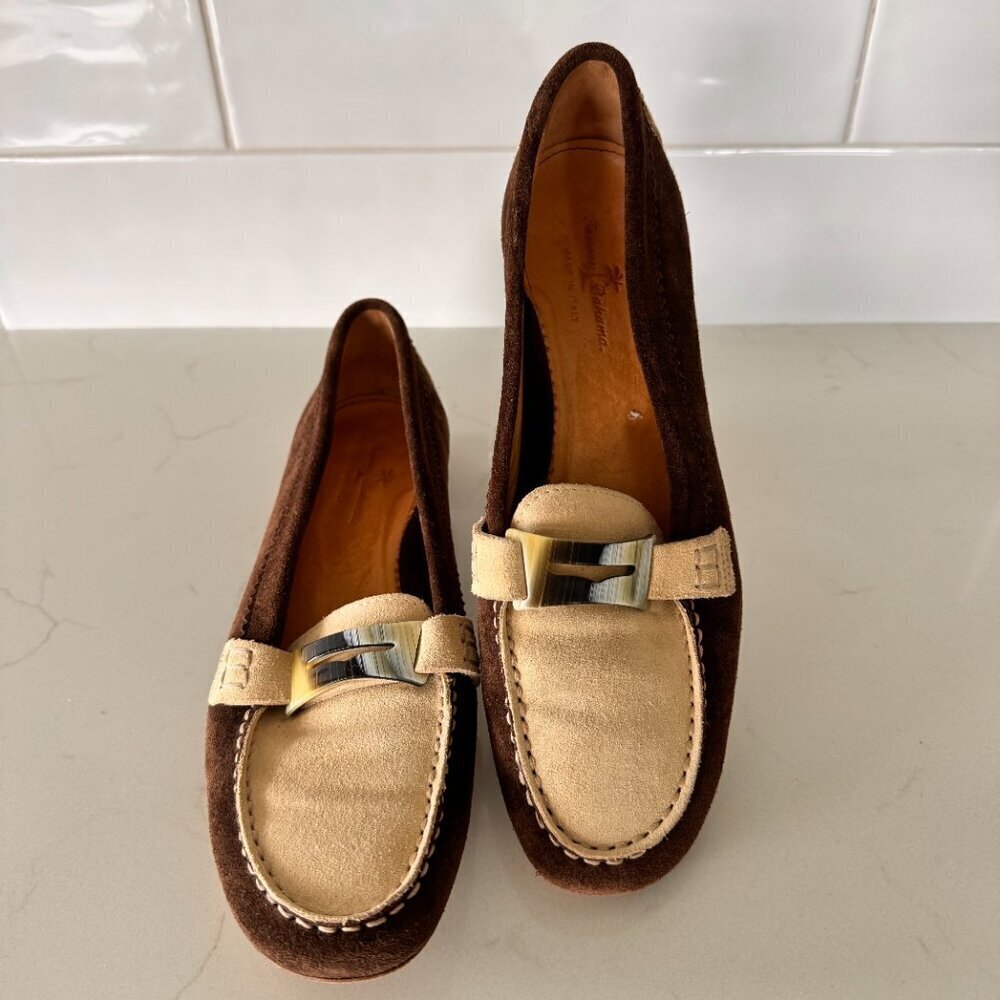 Vintage Tommy Bahama Suede Driving Loafers Brown - Made in Italy - Picture 2 of 8